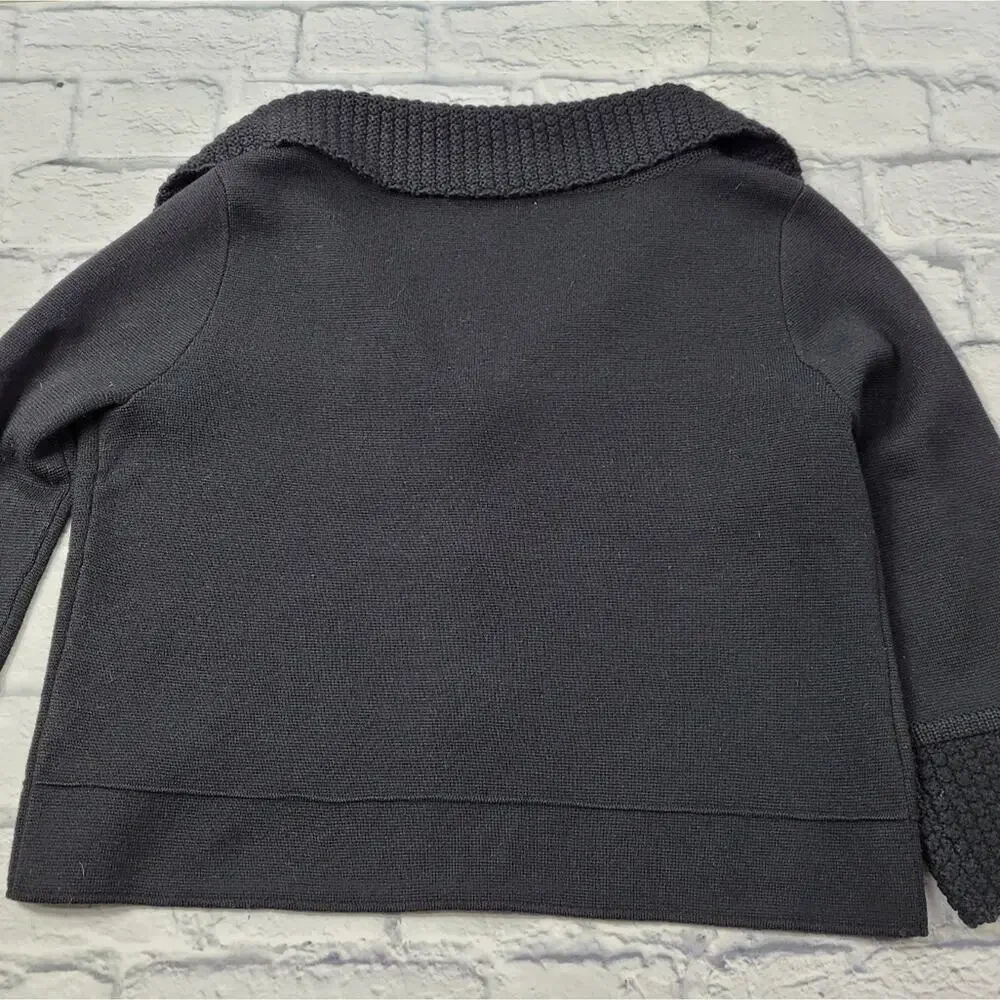 CAbi Black Jackie O Cropped Wool Blend Cardigan style #502 size Medium